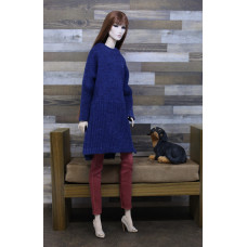 Blue Sweater Dress - drop shoulder version